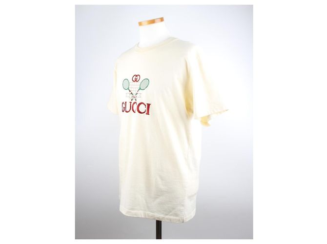 Gucci Besticktes Tennis T-Shirt mit kurzen Ärmeln Weiß - Ansicht 2