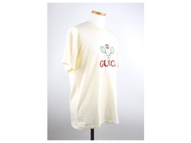 Gucci Besticktes Tennis T-Shirt mit kurzen Ärmeln Weiß - Ansicht 6