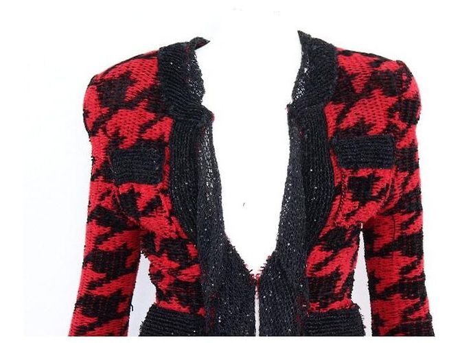 Balmain Strickjacke aus Wolle in Multicolor-Destroy-Optik für Damen - Ansicht 2