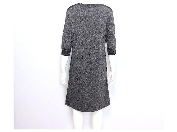 Chanel Vestido de mezcla de cachemir para mujer Season CC Logo Button Rain Negro - vista 4