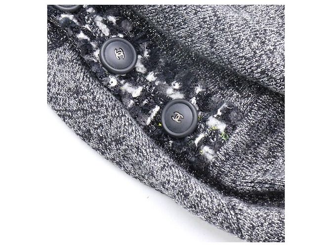 Chanel Vestido de mezcla de cachemir para mujer Season CC Logo Button Rain Negro - vista 5