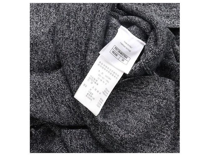 Chanel Vestido de mezcla de cachemir para mujer Season CC Logo Button Rain Negro - vista 6