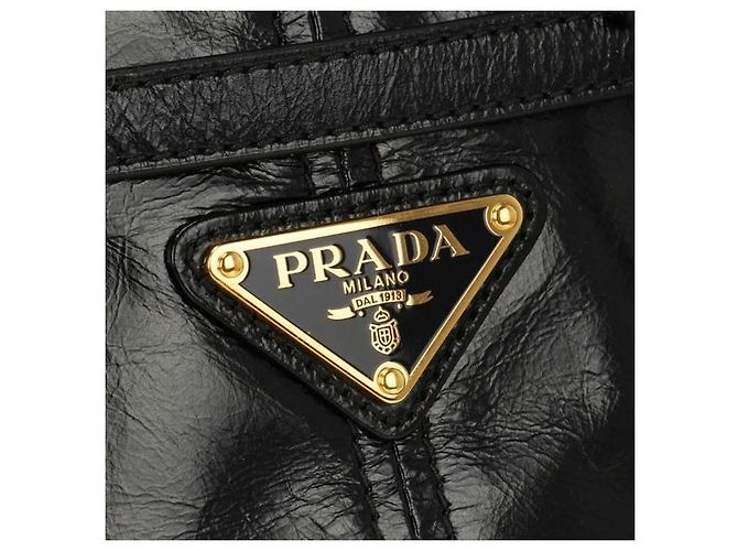 Prada Borsa Bonnie Medium in pelle Nera Nero - vista 5