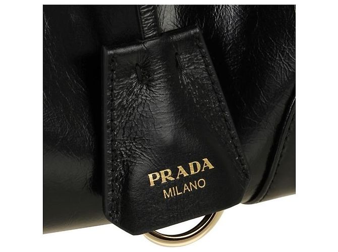 Prada Borsa Bonnie Medium in pelle Nera Nero - vista 6