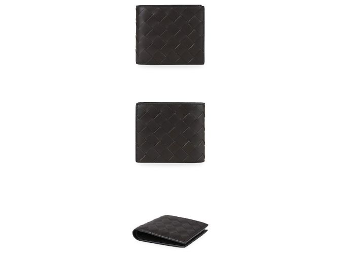 Bottega Veneta Portafoglio bifold Intrecciato da uomo Marrone - vista 3