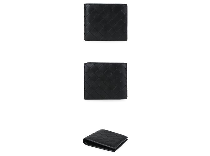 Bottega Veneta Portafoglio bifold Intrecciato da uomo Nero - vista 3