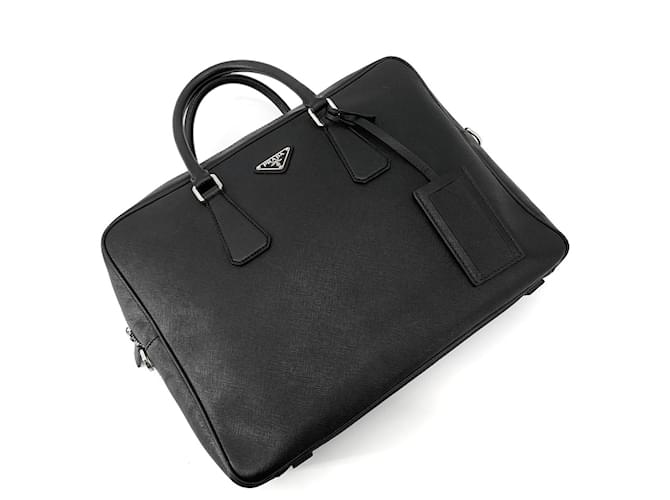 Prada Porte-documents Saffiano Noir - vue 3