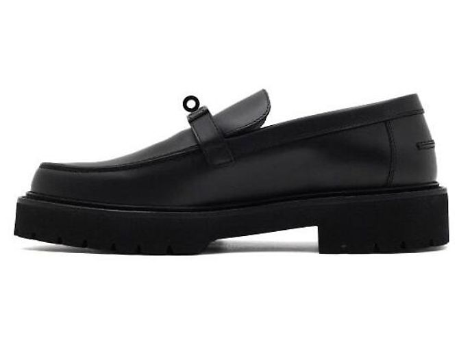 Kelly Hermès Mocassini Icone in vitello nero da uomo - vista 4