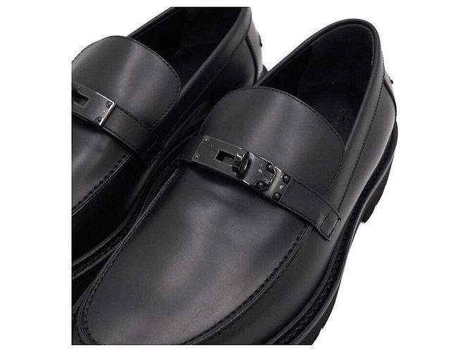 Kelly Hermès Mocassini Icone in vitello nero da uomo - vista 5