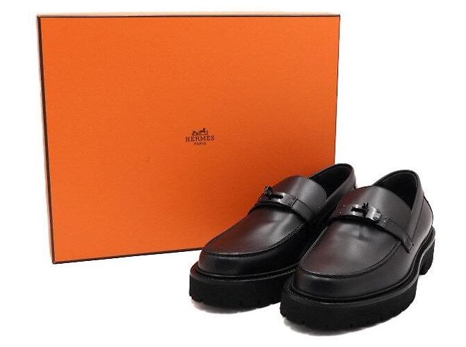 Kelly Hermès Mocassini Icone in vitello nero da uomo - vista 7