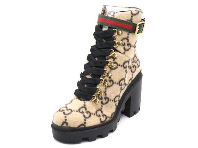 Gucci Botines de lana beige para mujer - vista 2