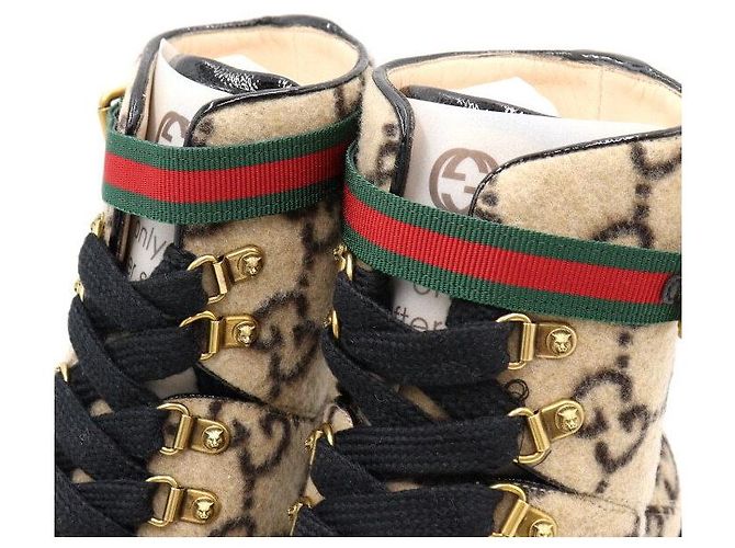 Gucci Botines de lana beige para mujer - vista 5