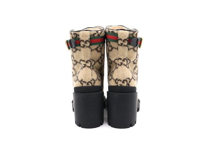 Gucci Botines de lana beige para mujer - vista 6