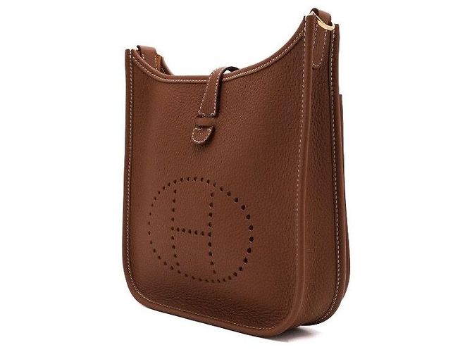 Hermès Borsa a tracolla e crossbody Evelyne Pouch III Clemence Gold Hardware Giallo - vista 3