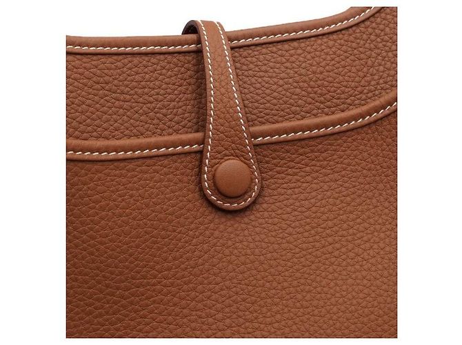 Hermès Borsa a tracolla e crossbody Evelyne Pouch III Clemence Gold Hardware Giallo - vista 8