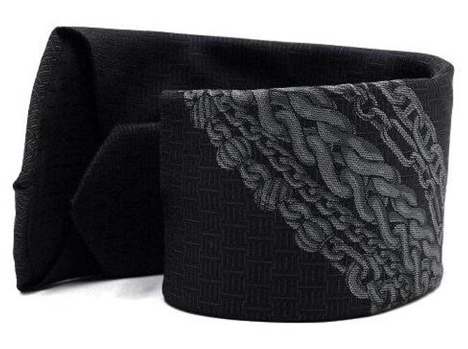 Hermès Cravatta Heavy Metal in seta nera Nero - vista 2