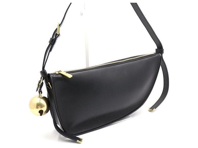 Burberry Borsa a tracolla unisex piccola in pelle Black Shield - vista 4