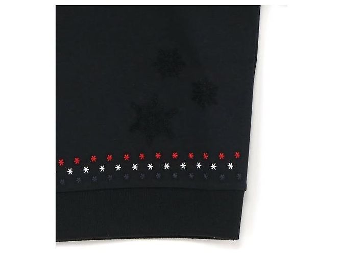 Thom Browne Polo em algodão Milano com bordado de estrela e floco de neve Preto - vista 8