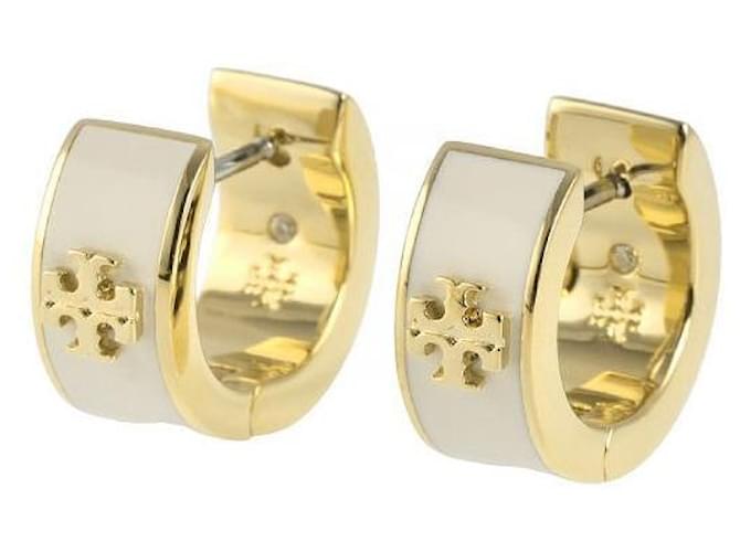 Tory Burch Pendientes Huggie Blanco - vista 4