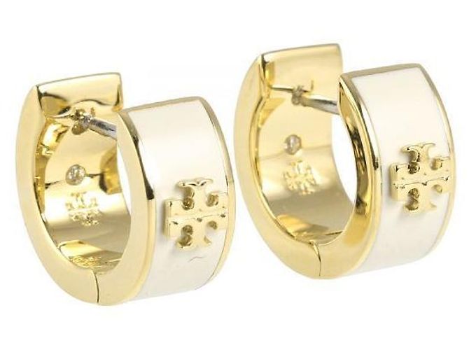 Tory Burch Pendientes Huggie Blanco - vista 5
