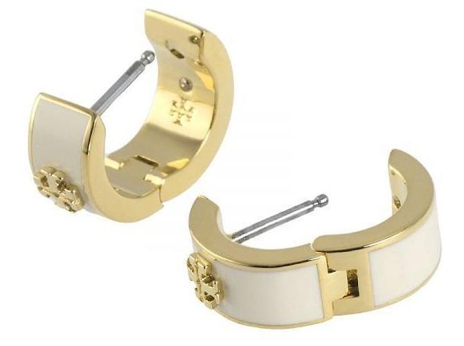 Tory Burch Pendientes Huggie Blanco - vista 6