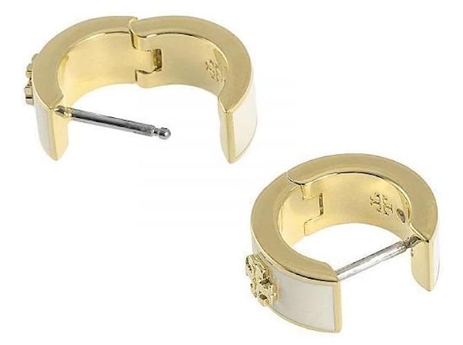 Tory Burch Pendientes Huggie Blanco - vista 7