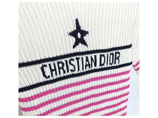 Dior Riviera Stripe Strickoberteil mit kurzen Ärmeln - Ansicht 4