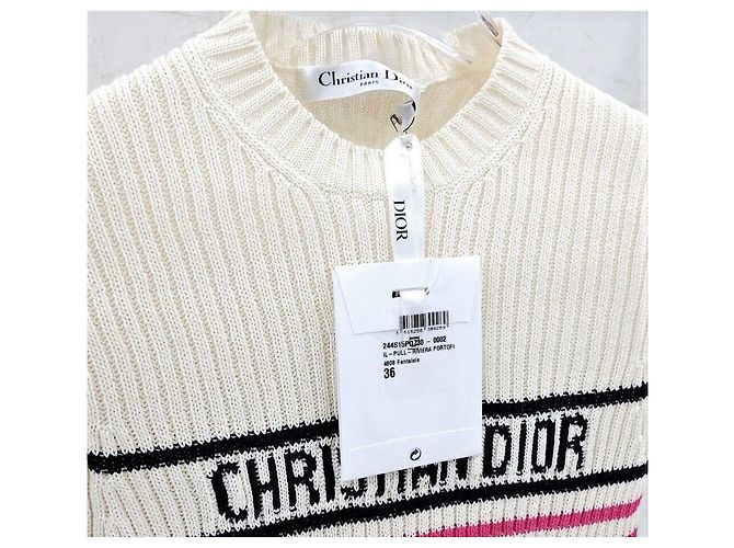 Dior Riviera Stripe Strickoberteil mit kurzen Ärmeln - Ansicht 5