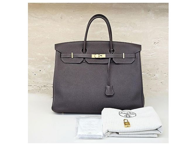 Hermès Birkin Togo Gold Hardware Marrone - vista 12