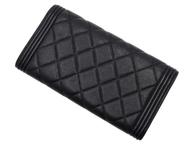 Chanel Caviar Boy Black Long Flap Wallet Schwarz - Ansicht 10