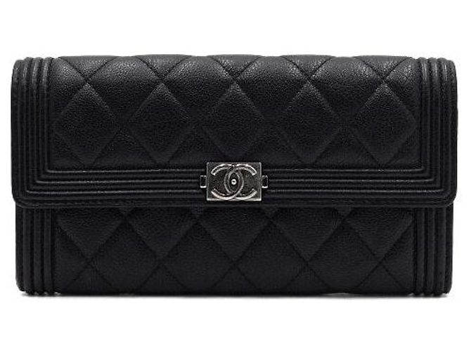 Chanel Caviar Boy Black Long Flap Wallet Schwarz - Ansicht 2