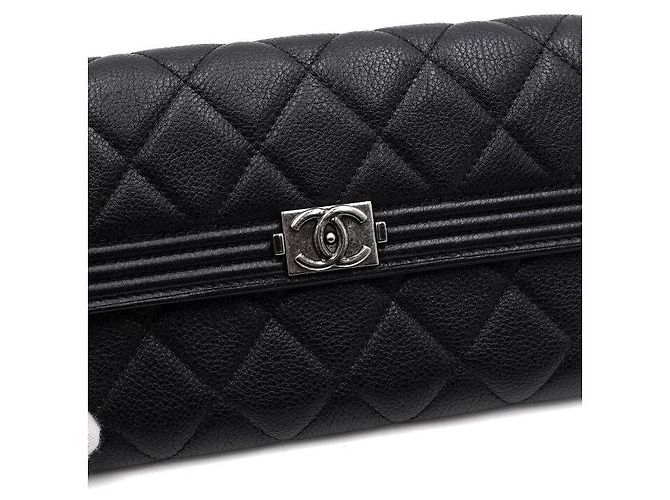Chanel Caviar Boy Black Long Flap Wallet Schwarz - Ansicht 5