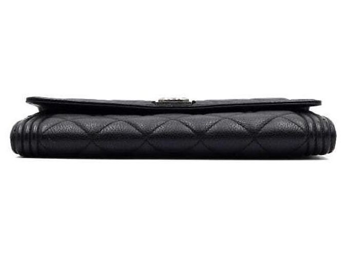 Chanel Caviar Boy Black Long Flap Wallet Schwarz - Ansicht 8