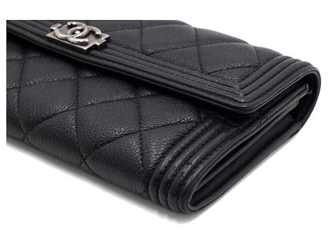 Chanel Caviar Boy Black Long Flap Wallet Schwarz - Ansicht 9