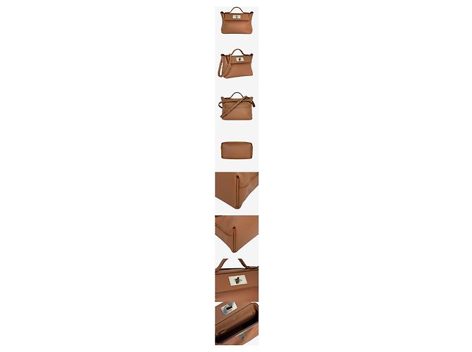 Hermès Borsa Kelly Gold Clemence MMVMVFKU D'oro - vista 2