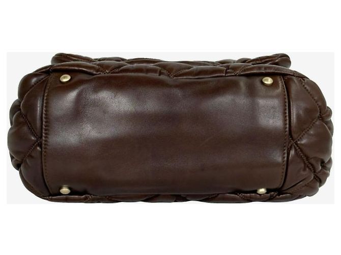 Chanel Bolsa de ombro com aba acordeão acolchoada Bubble Castanho escuro Marrom - vista 5