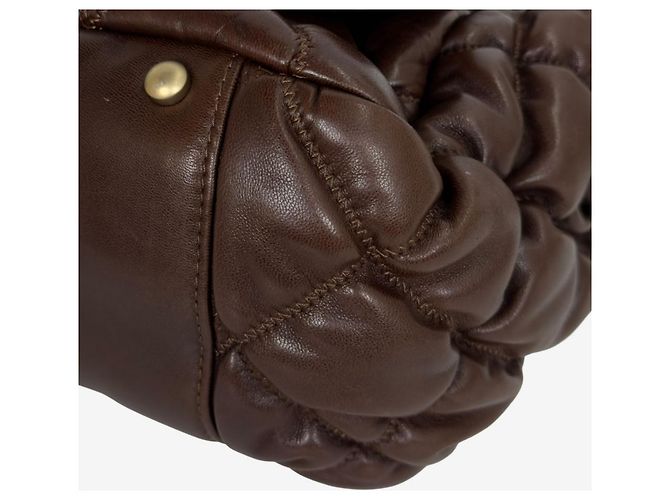 Chanel Bolsa de ombro com aba acordeão acolchoada Bubble Castanho escuro Marrom - vista 6