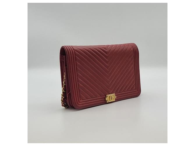 Chanel Borsa a tracolla Chevron WOC Rossa Rosso - vista 7