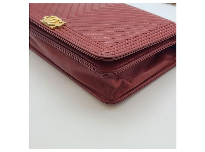 Chanel Borsa a tracolla Chevron WOC Rossa Rosso - vista 8