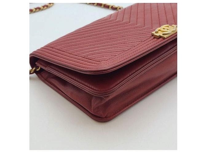 Chanel Borsa a tracolla Chevron WOC Rossa Rosso - vista 9
