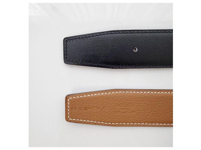 Hermès Reversible Belt with Buckle Black Gold - view 11