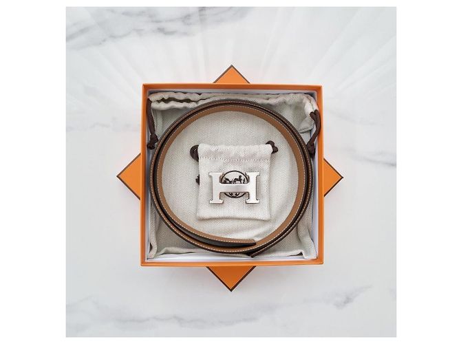 Hermès Reversible Belt with Buckle Black Gold - view 12