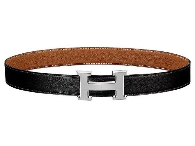 Hermès Reversible Belt with Buckle Black Gold - view 2