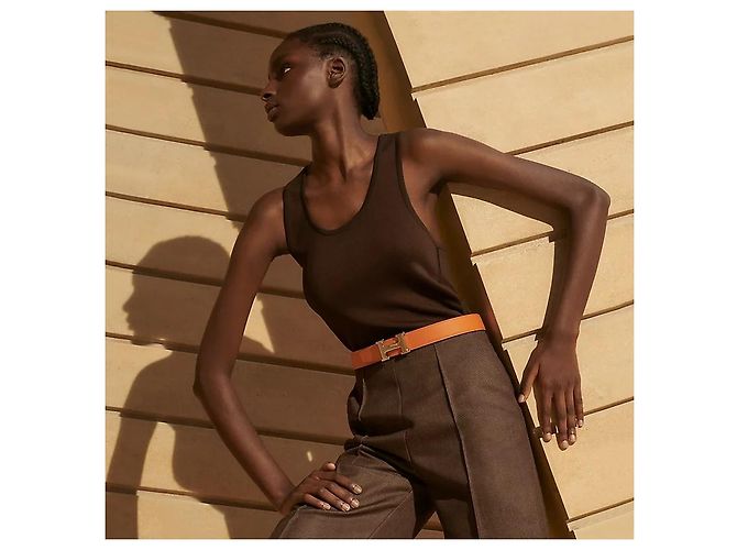 Hermès Reversible Belt with Buckle Black Gold - view 5