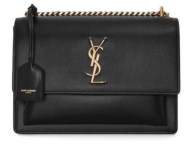 Saint Laurent Borsa a spalla media Monogram Sunset Gold Nera Nero - vista 4