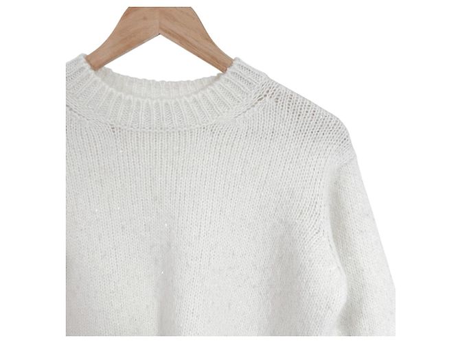 Dior Alpaka-Wollstrick mit Pailletten-Logo für Damen und Kinder - Ivory Weiß - Ansicht 7