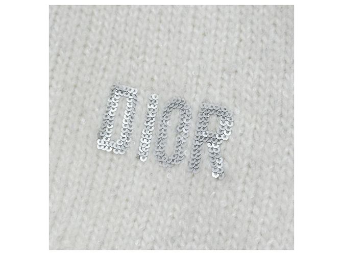 Dior Alpaka-Wollstrick mit Pailletten-Logo für Damen und Kinder - Ivory Weiß - Ansicht 9