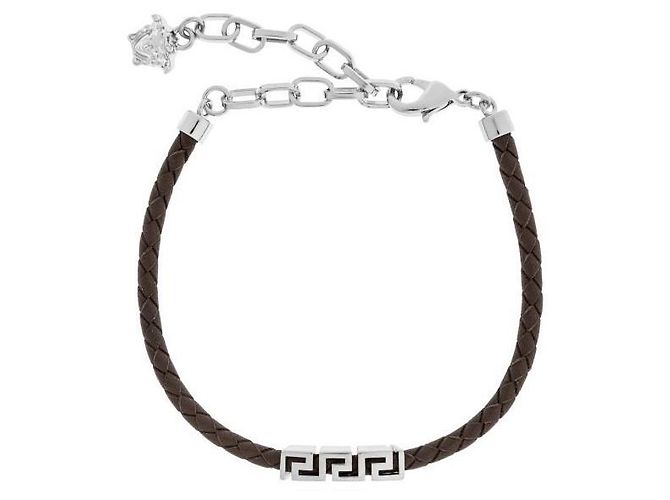 Versace Greca Leather Bracelet Brown - view 4