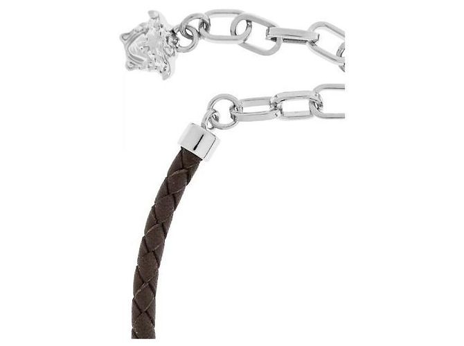 Versace Greca Leather Bracelet Brown - view 6