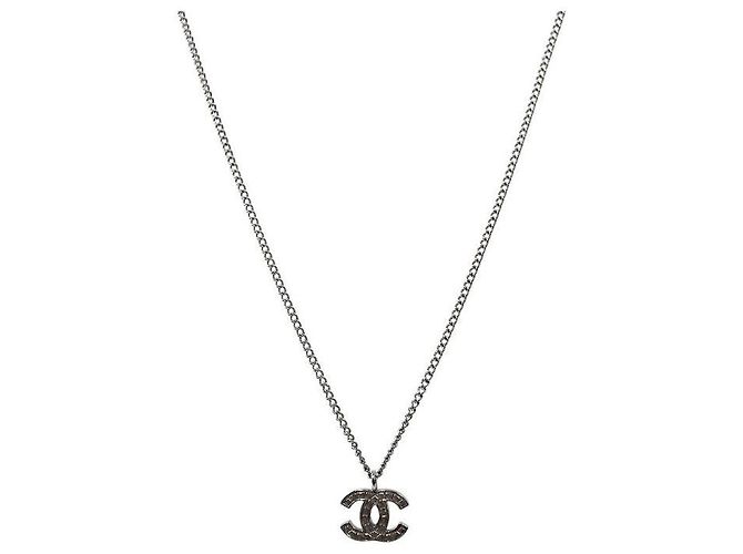 Chanel Collier Choco Bar CC Silver - vue 2